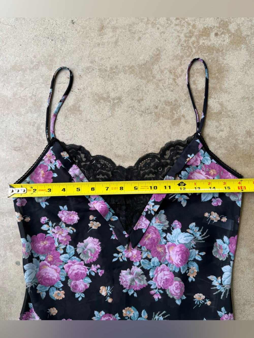Sheer Mystique Maidenform top 32 VINTAGE floral lace cami rose scalloped hem - Picture 4 of 7